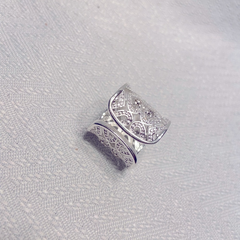 Sterling Silver Plated Wide Adjustable Thumb Ring New! - Picture 3 of 3